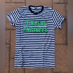 sincere engineer striped band shirt